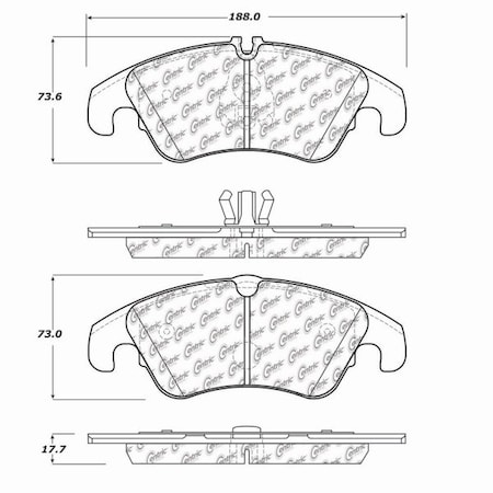 Centric Parts Posi Ceramic Pad, 105.13220 105.13220